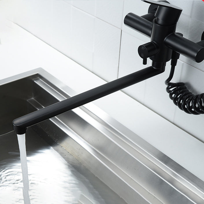 Bridge Style Kitchen Faucet Stainless Steel Swivel Spout NALANI