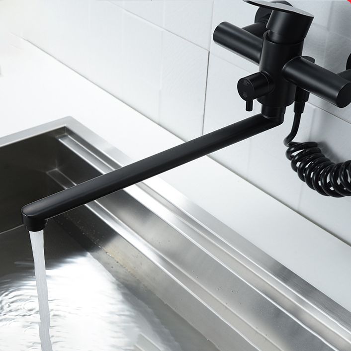 Bridge Style Kitchen Faucet Stainless Steel Swivel Spout NALANI