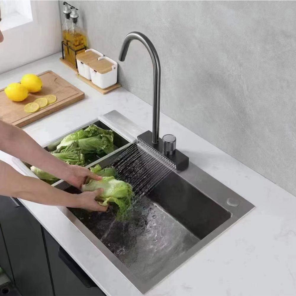 Brushed Nickel Kitchen Faucet With Swivel Spout Deck Mounted NALANI