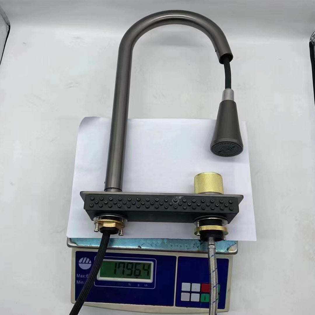 Brushed Nickel Kitchen Faucet With Swivel Spout Deck Mounted NALANI