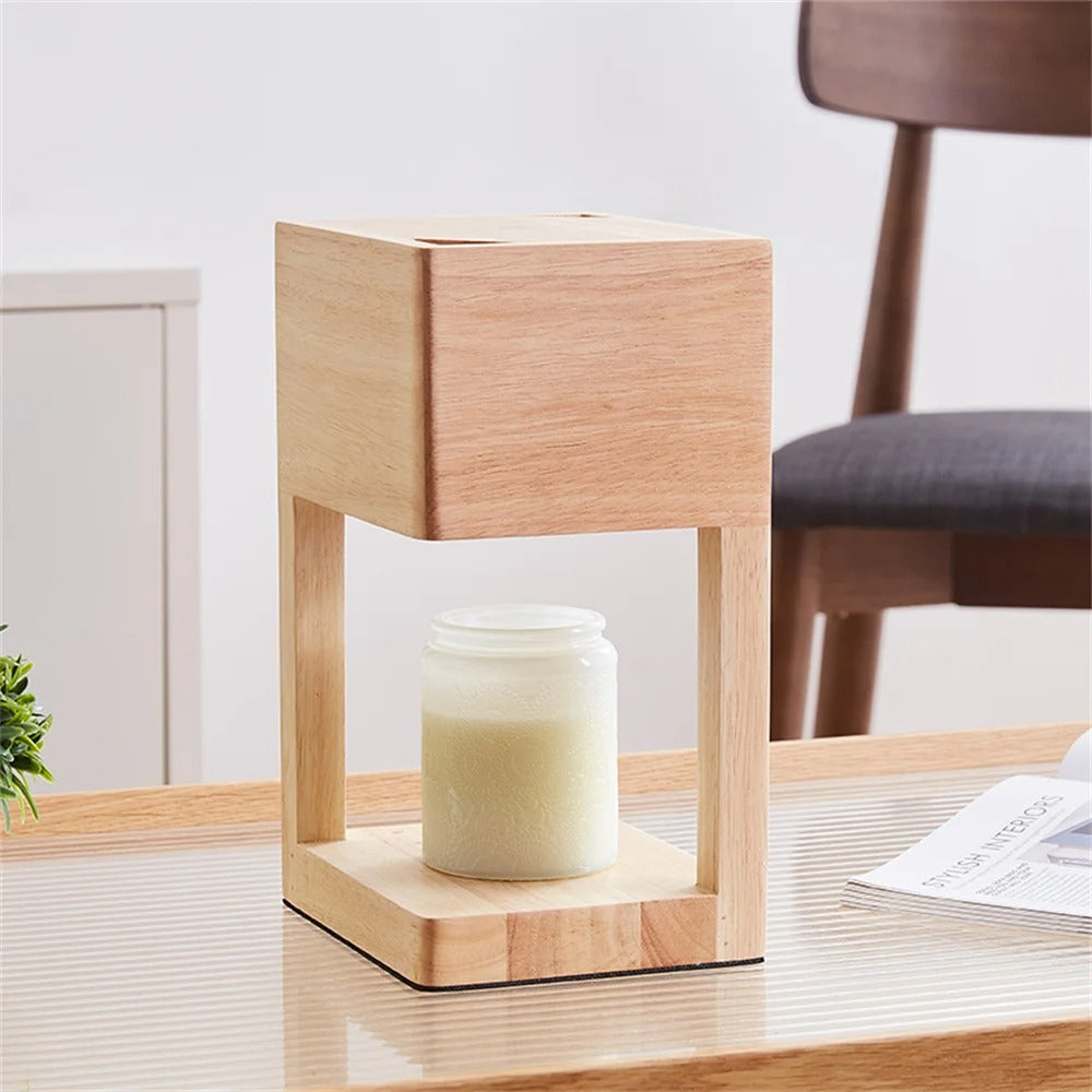 Candle Warmer Lamp with Elegant Design and Ambient Light Light Brown Timer switch NaLani