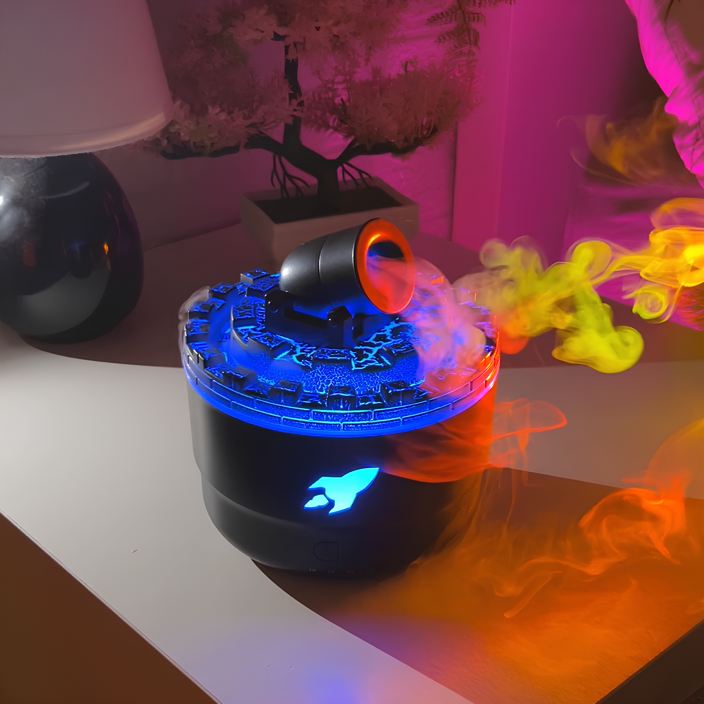 Cannon Shaped Humidifier for Air Quality and Aromatherapy Black NaLani
