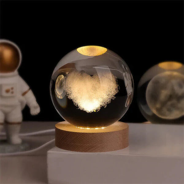 Celestial Glow Light-Up Ball with 3D Space Engravings Heart NaLani