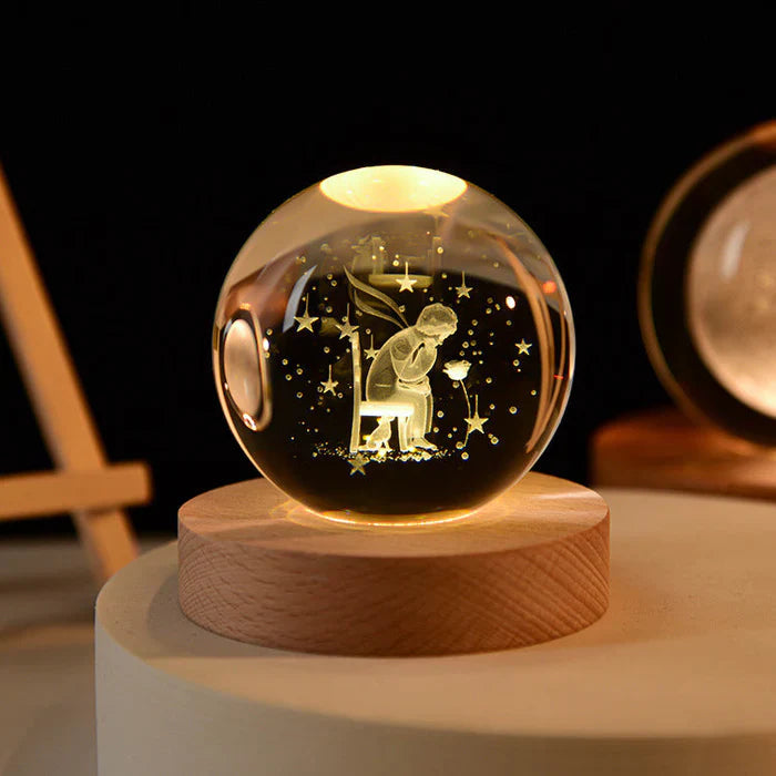 Celestial Glow Light-Up Ball with 3D Space Engravings Settle NaLani