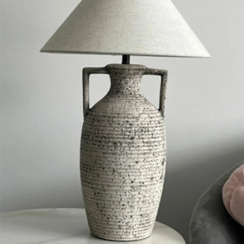 Ceramic Desk Lamp with Linen Shade for Cozy Illumination NALANI