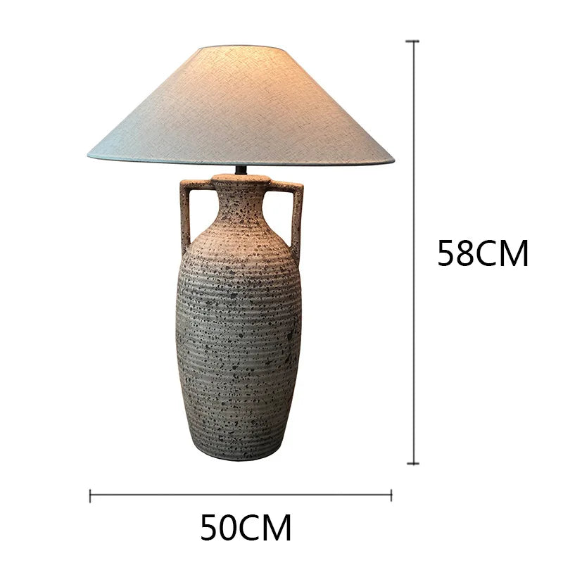 Ceramic Desk Lamp with Linen Shade for Cozy Illumination NALANI