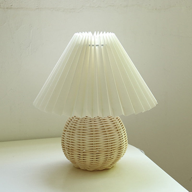 Ceramic Night Lamp with Textile Shade and Modern Design 24 x 27 x 12 cm Rotan NALANI