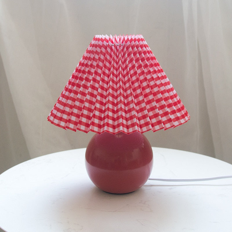 Ceramic Night Lamp with Textile Shade and Modern Design 24 x 27 x 12 cm NALANI