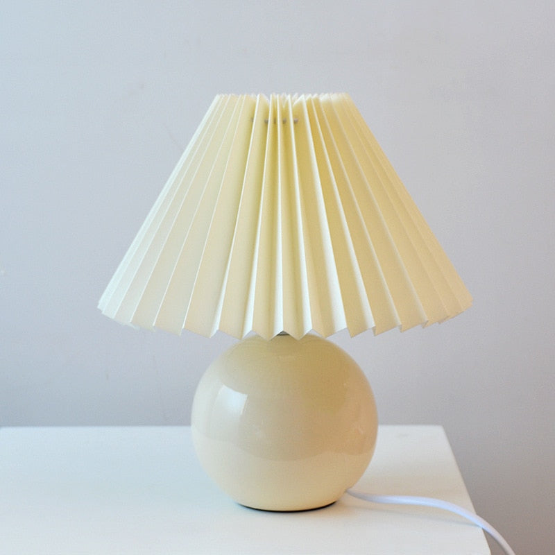 Ceramic Night Lamp with Textile Shade and Modern Design 24 x 27 x 12 cm NALANI