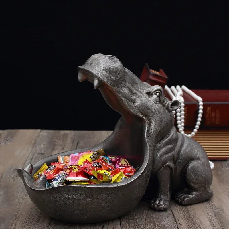 Charming Hippo Figurine Decorative Accent for Cozy Home Decor NALANI