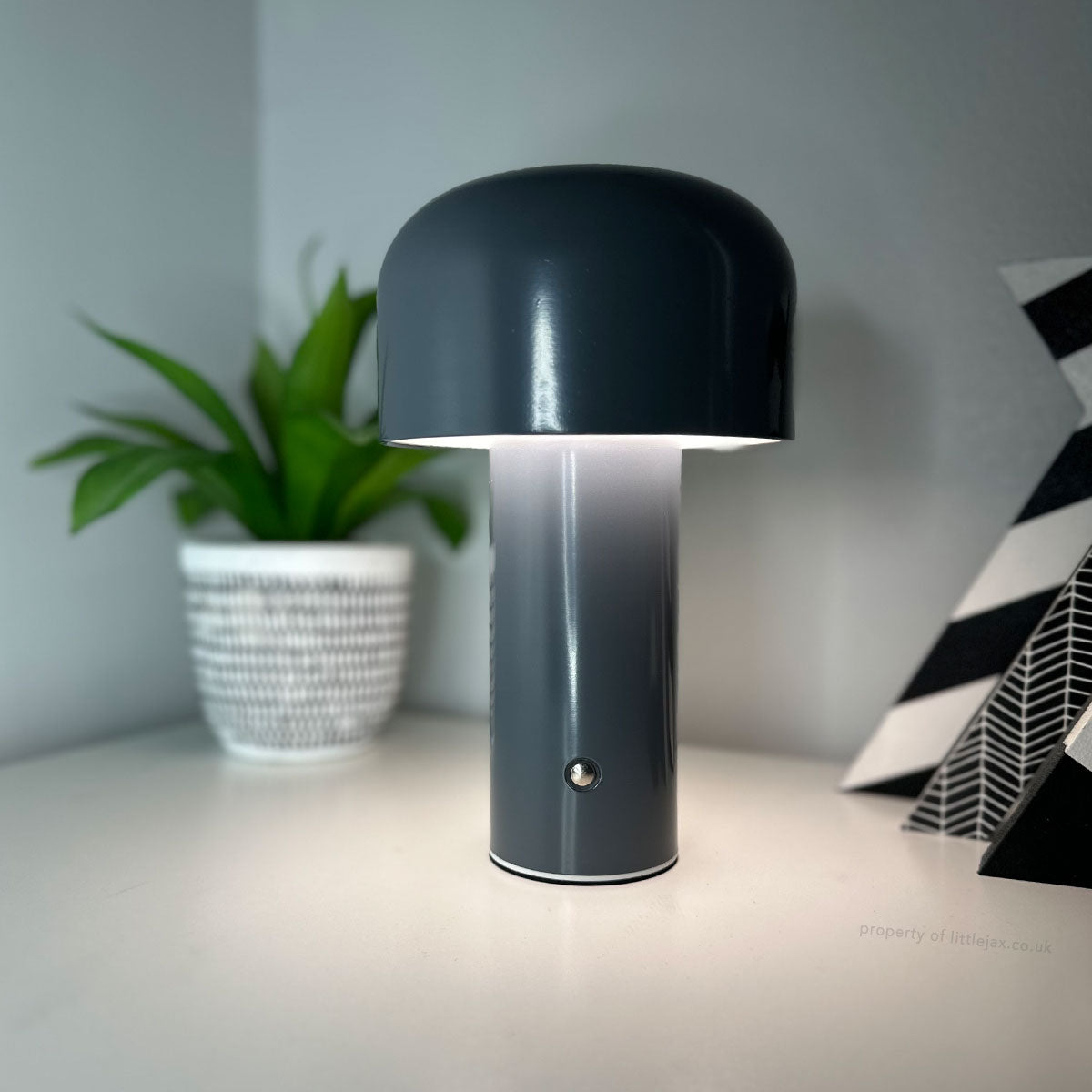 Chic Modern Wireless Mushroom Lamp for Home and Office Use Darkgrey NALANI