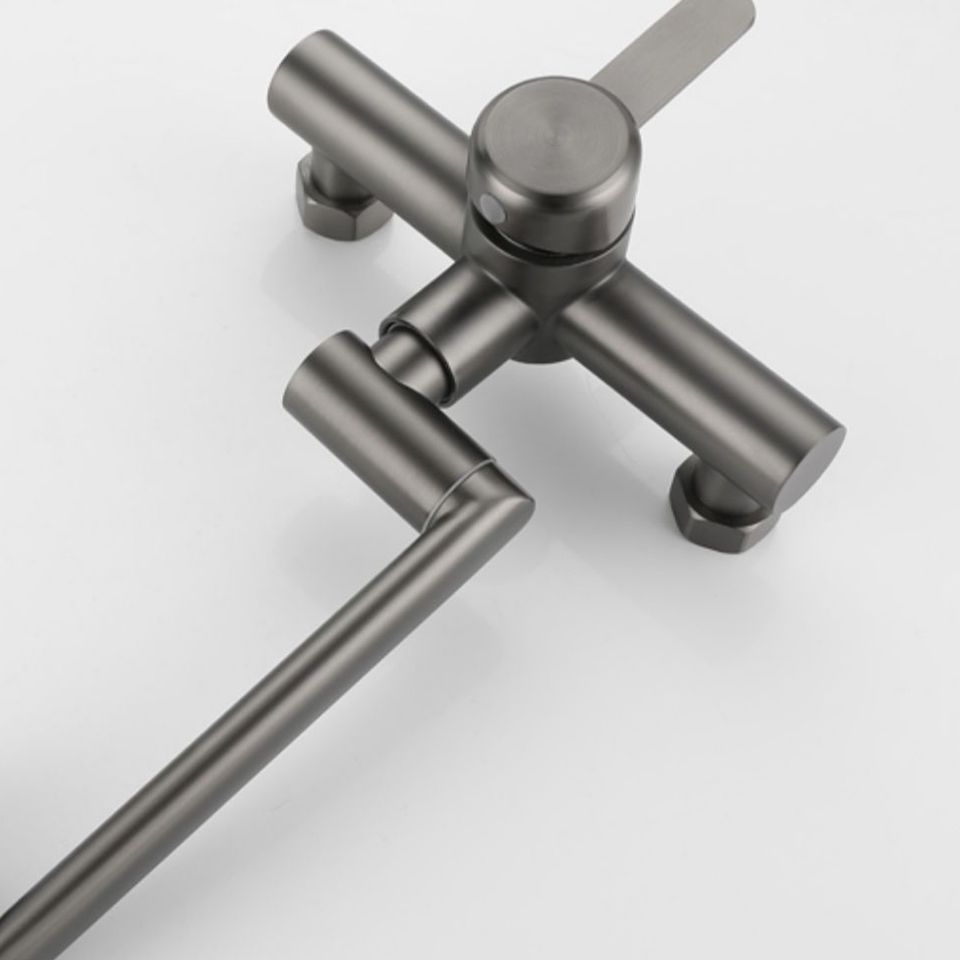 Chrome Wall Mounted Kitchen Faucet Single Handle Two Hole NALANI