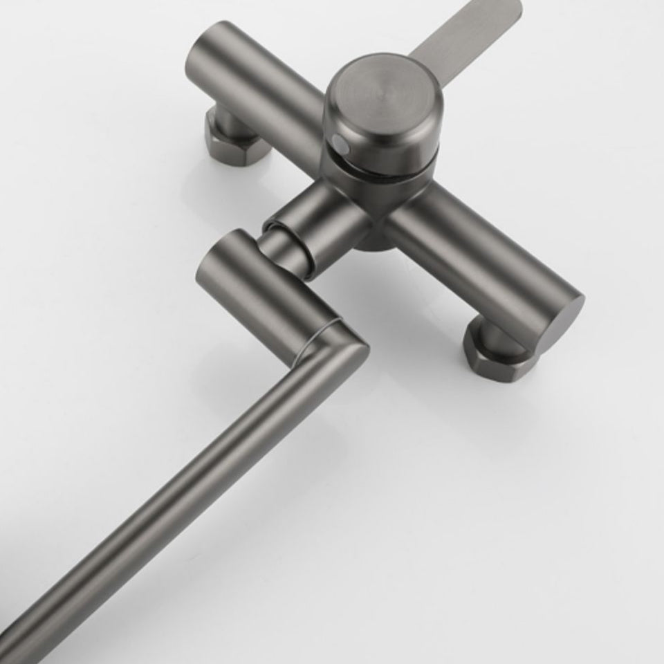 Chrome Wall Mounted Kitchen Faucet Single Handle Two Hole NALANI