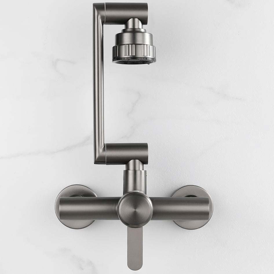 Chrome Wall Mounted Kitchen Faucet Single Handle Two Hole NALANI