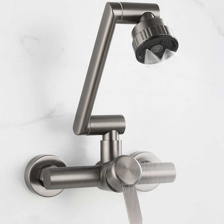 Chrome Wall Mounted Kitchen Faucet Single Handle Two Hole NALANI