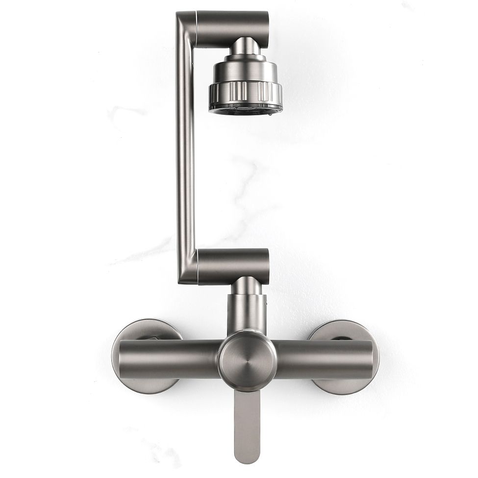 Chrome Wall Mounted Kitchen Faucet Single Handle Two Hole NALANI