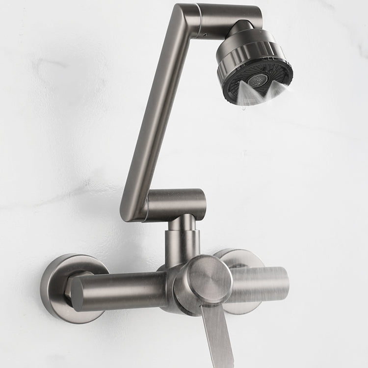 Chrome Wall Mounted Kitchen Faucet Single Handle Two Hole NALANI