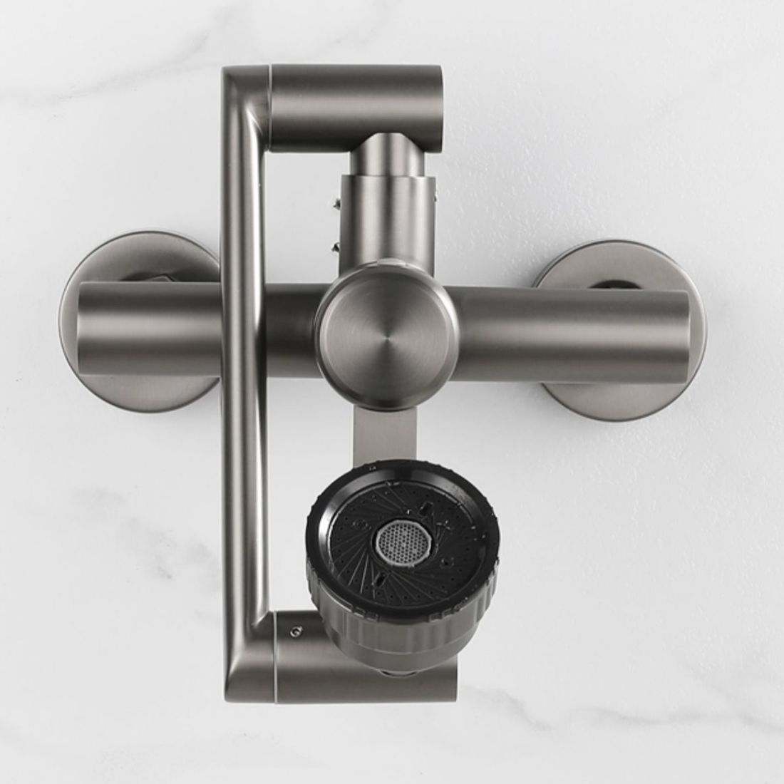 Chrome Wall Mounted Kitchen Faucet Single Handle Two Hole NALANI