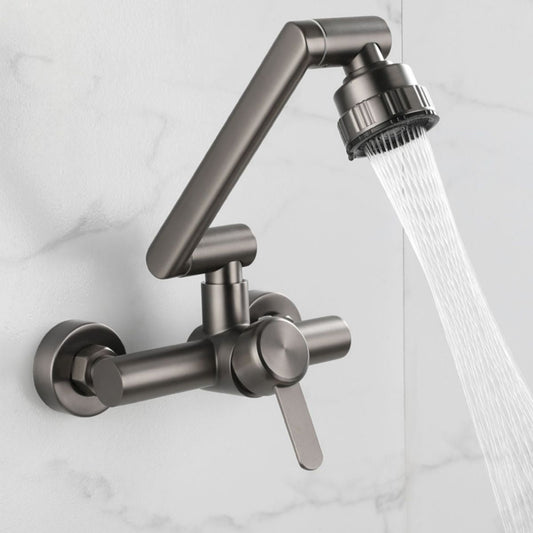 Chrome Wall Mounted Kitchen Faucet Single Handle Two Hole NALANI