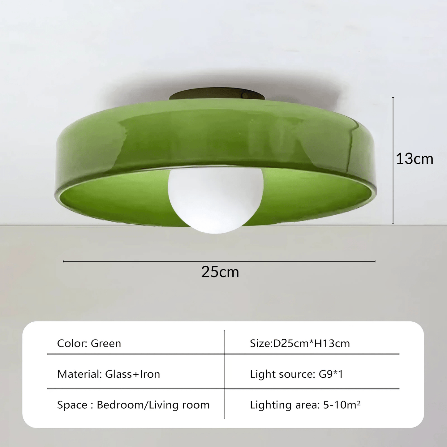 Circular Ceiling And Wall Light With Four Color Options Green 25cm NALANI