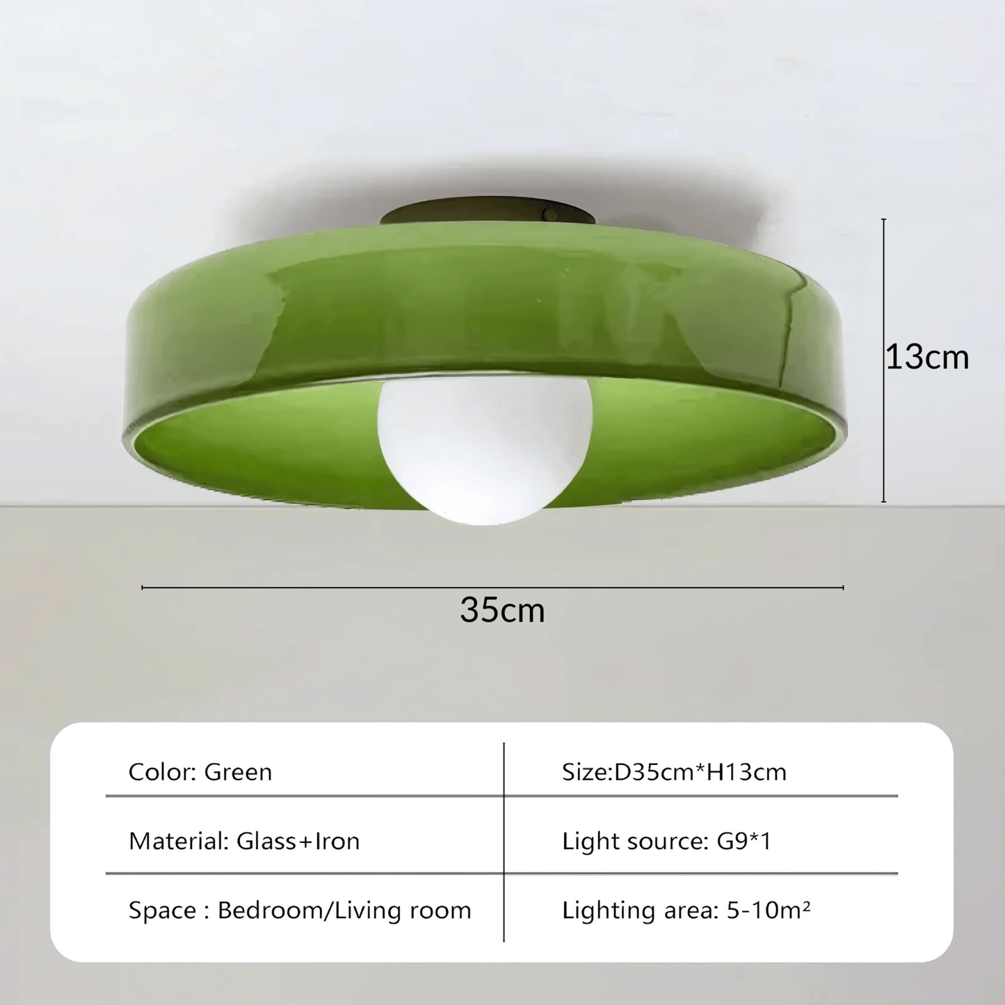 Circular Ceiling And Wall Light With Four Color Options Green 35cm NALANI