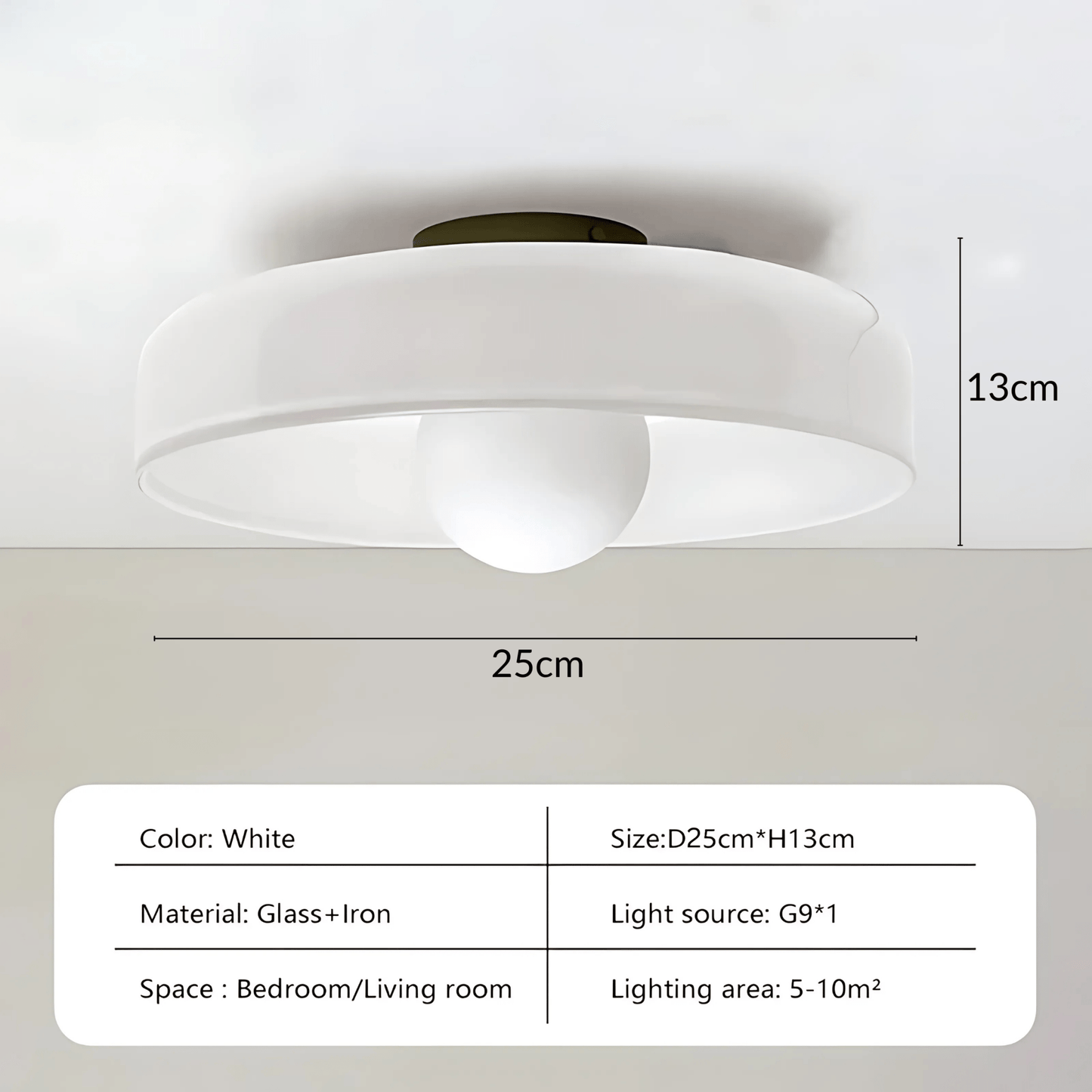 Circular Ceiling And Wall Light With Four Color Options White 25cm NALANI
