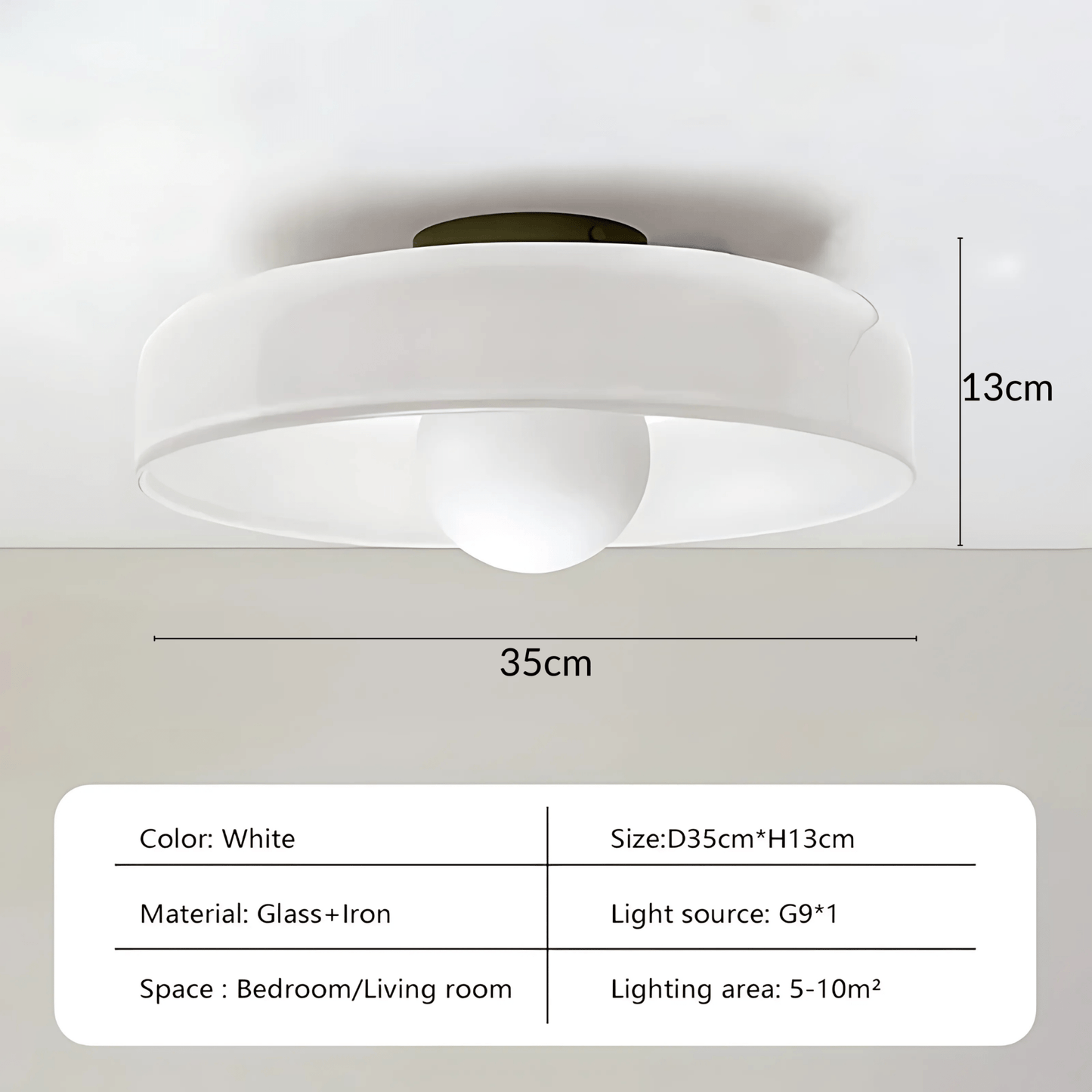 Circular Ceiling And Wall Light With Four Color Options White 35cm NALANI