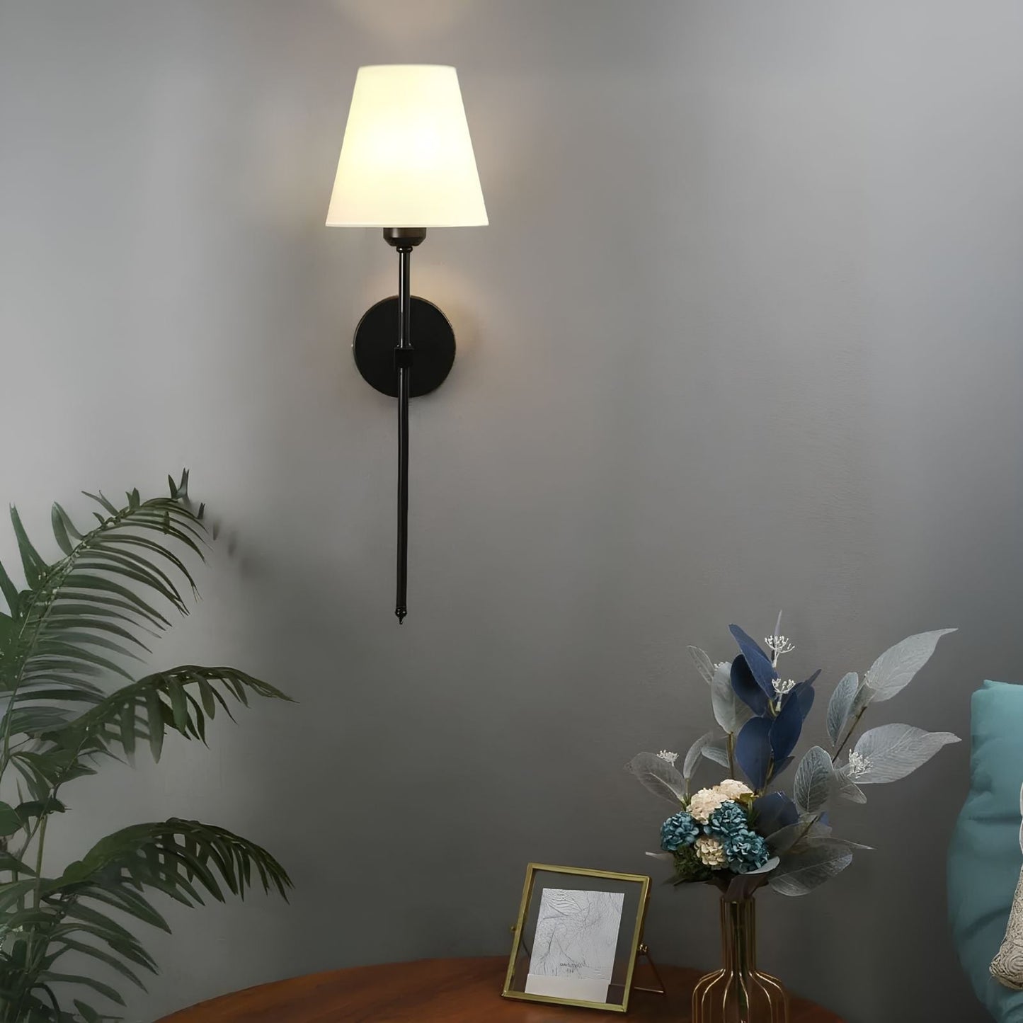 Classic Elegance Cordless Wall Light for Timeless Home Decor Black Round NaLani
