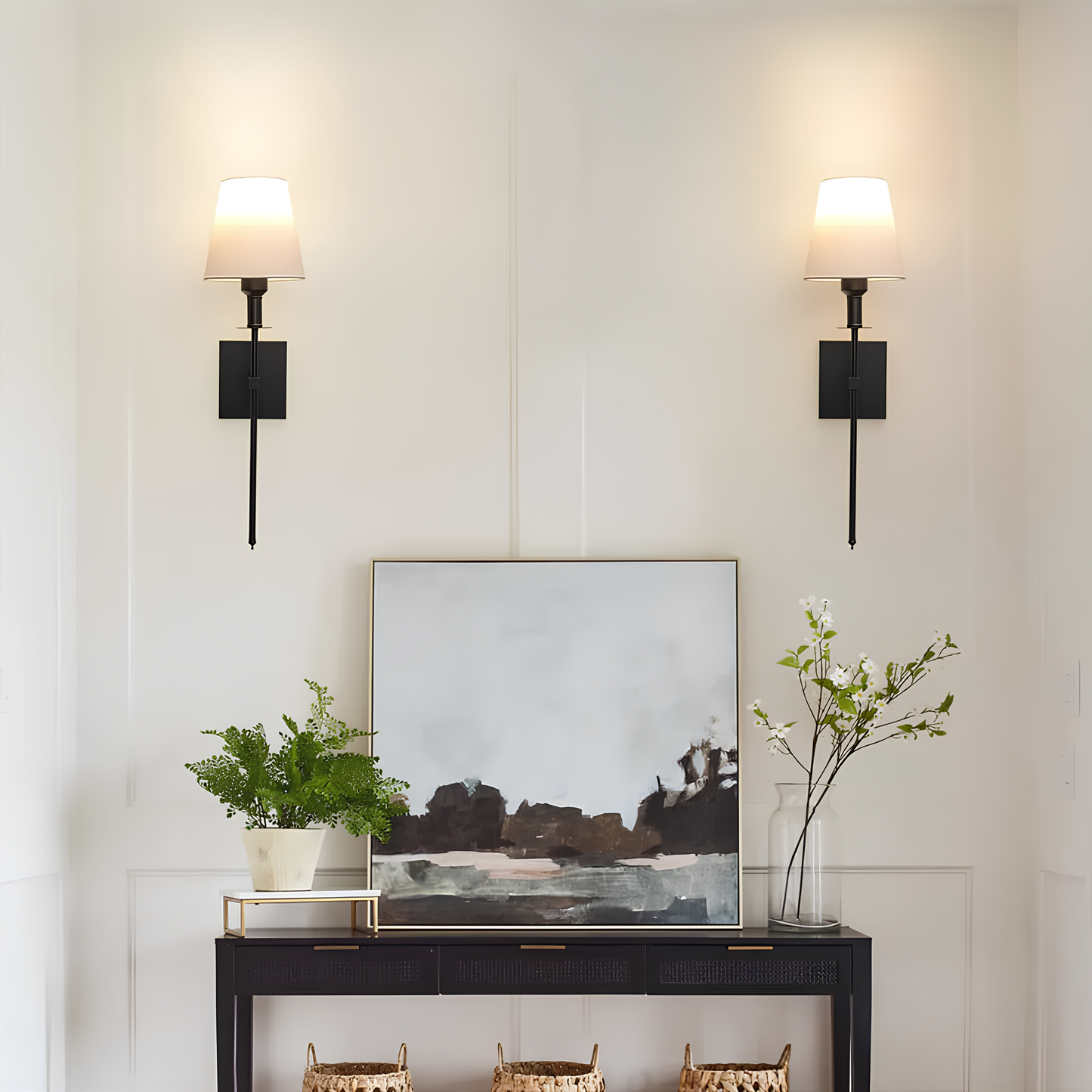 Classic Elegance Cordless Wall Light for Timeless Home Decor Black Square NaLani