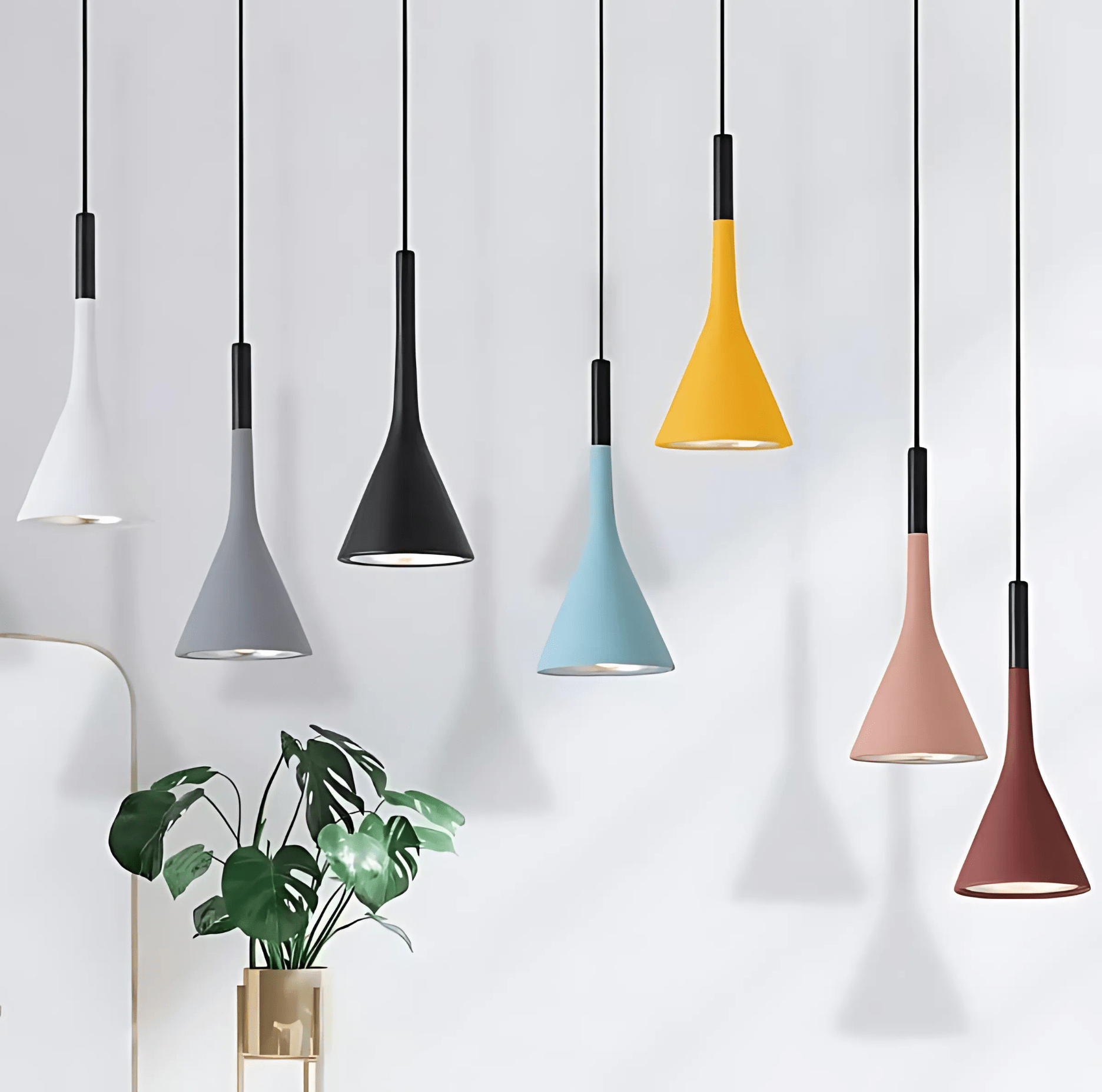 Colorful Cone Pendant Lights Warm White E27 Modern Metal NALANI