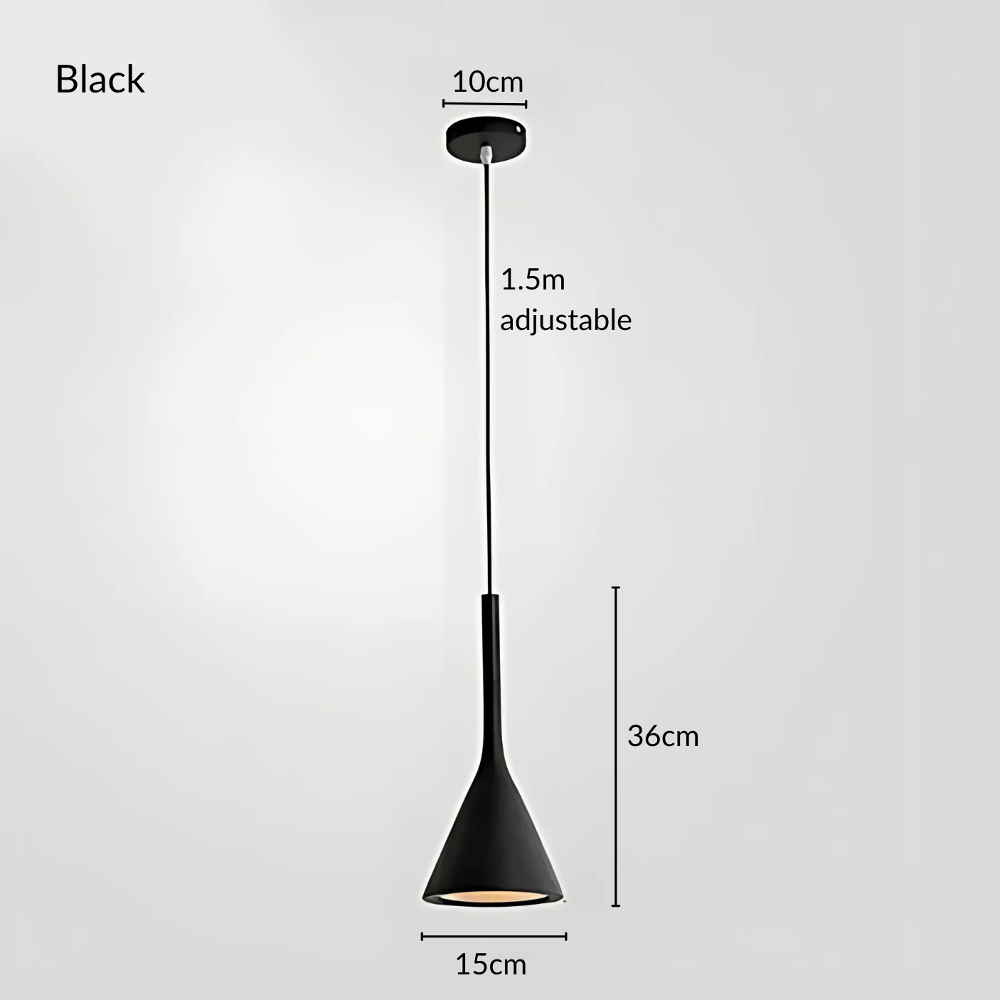 Colorful Cone Pendant Lights Warm White E27 Modern Metal Black NALANI
