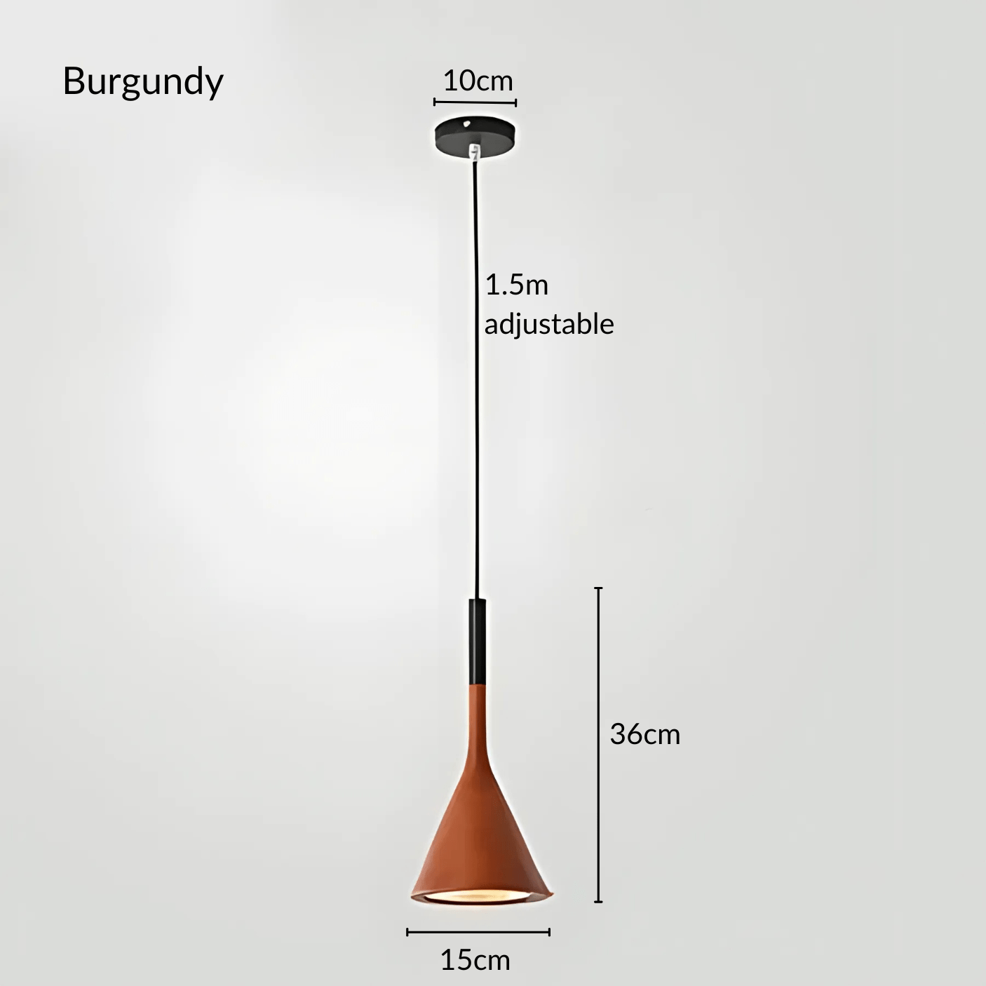 Colorful Cone Pendant Lights Warm White E27 Modern Metal Burgundy NALANI