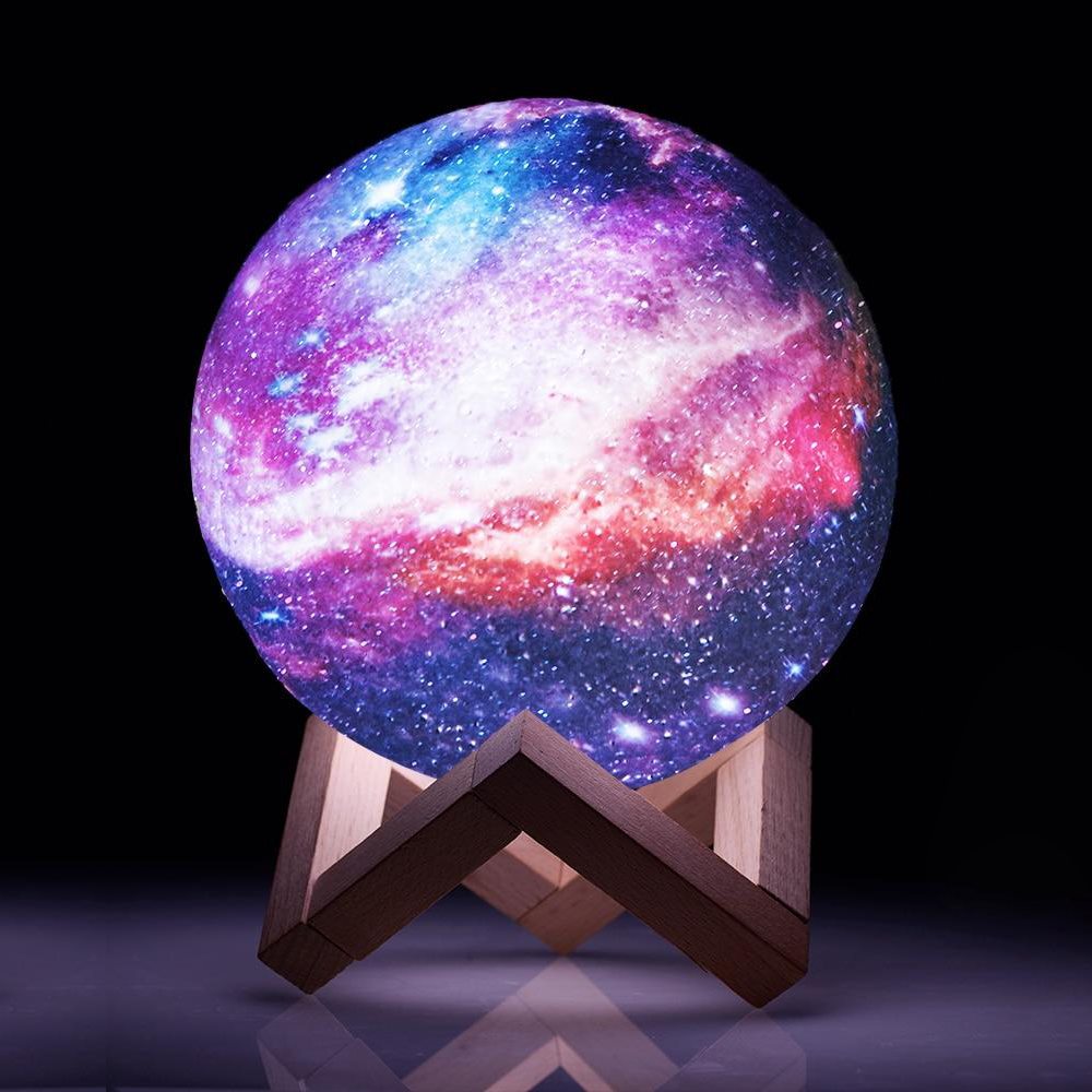 Colour Changing Moon Lamp With Remote And Wooden Stand NALANI
