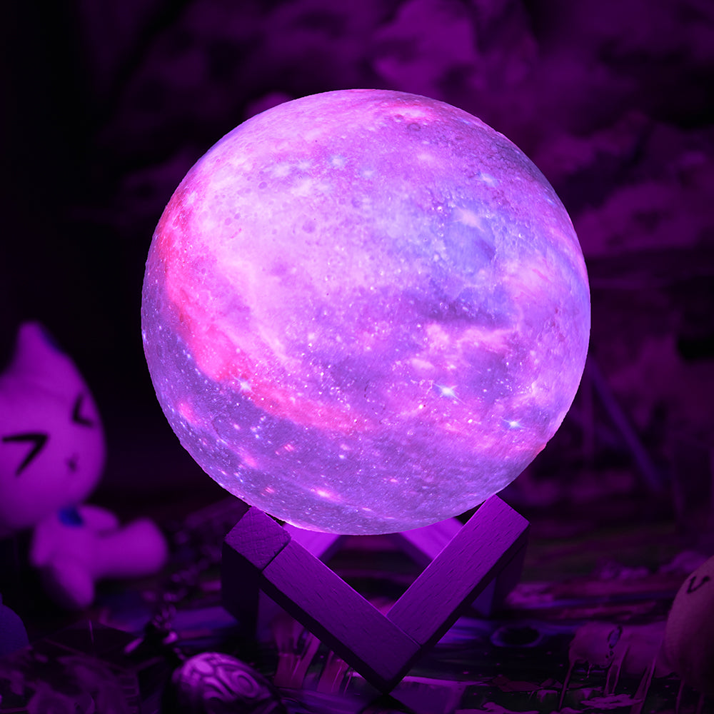Colour Changing Moon Lamp With Remote And Wooden Stand NALANI