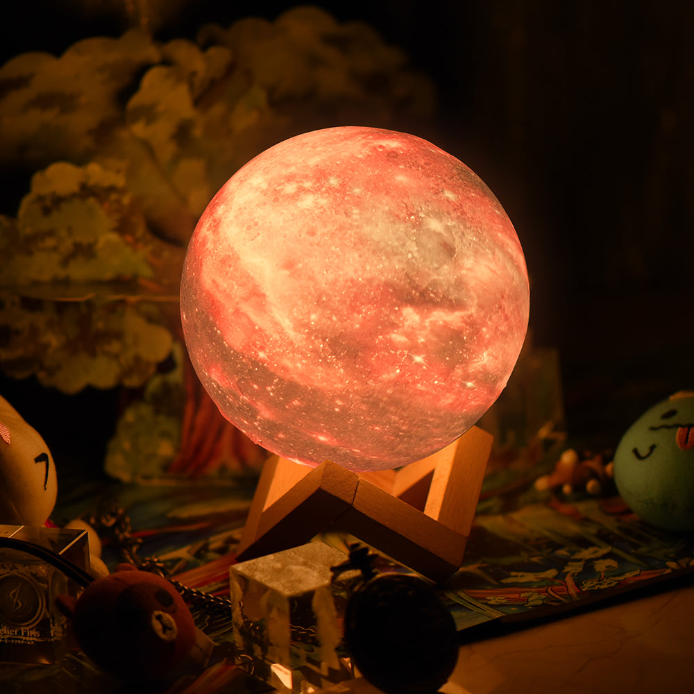 Colour Changing Moon Lamp With Remote And Wooden Stand NALANI