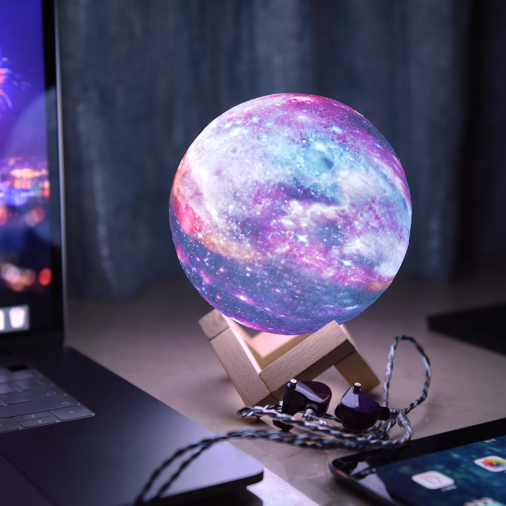Colour Changing Moon Lamp With Remote And Wooden Stand NALANI