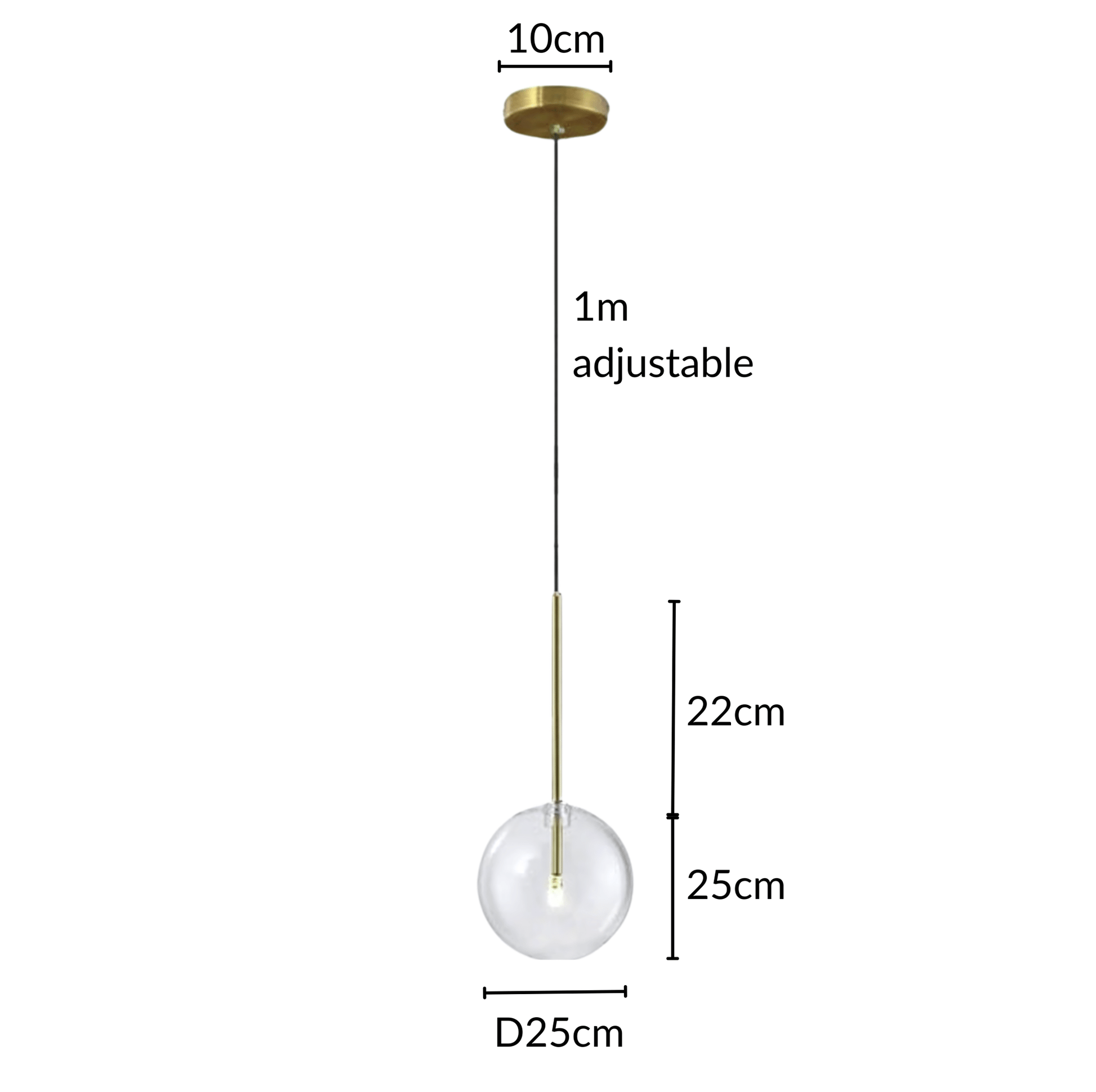 Contemporary Glass Globe Pendant Light In Three Sizes NALANI