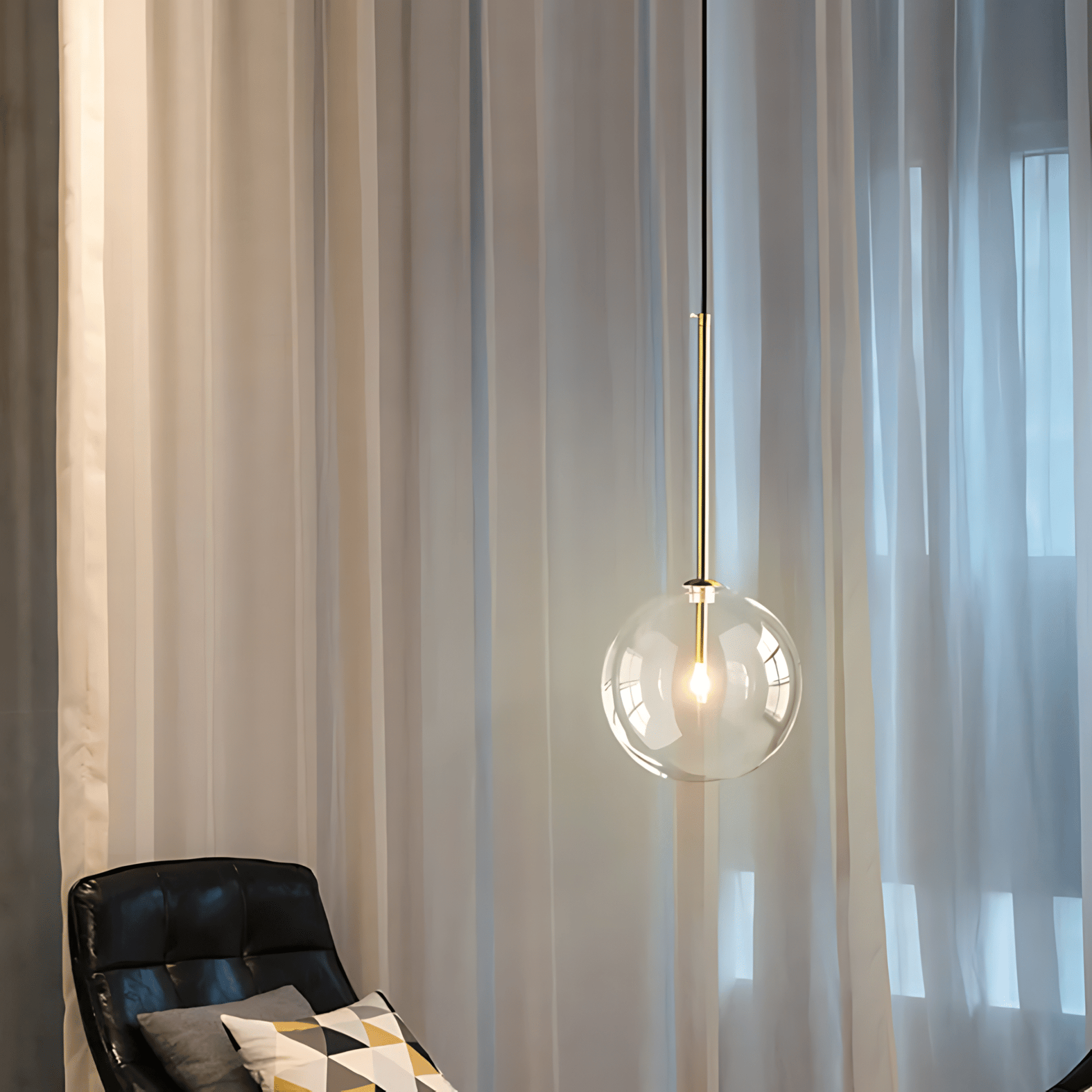Contemporary Glass Globe Pendant Light In Three Sizes NALANI