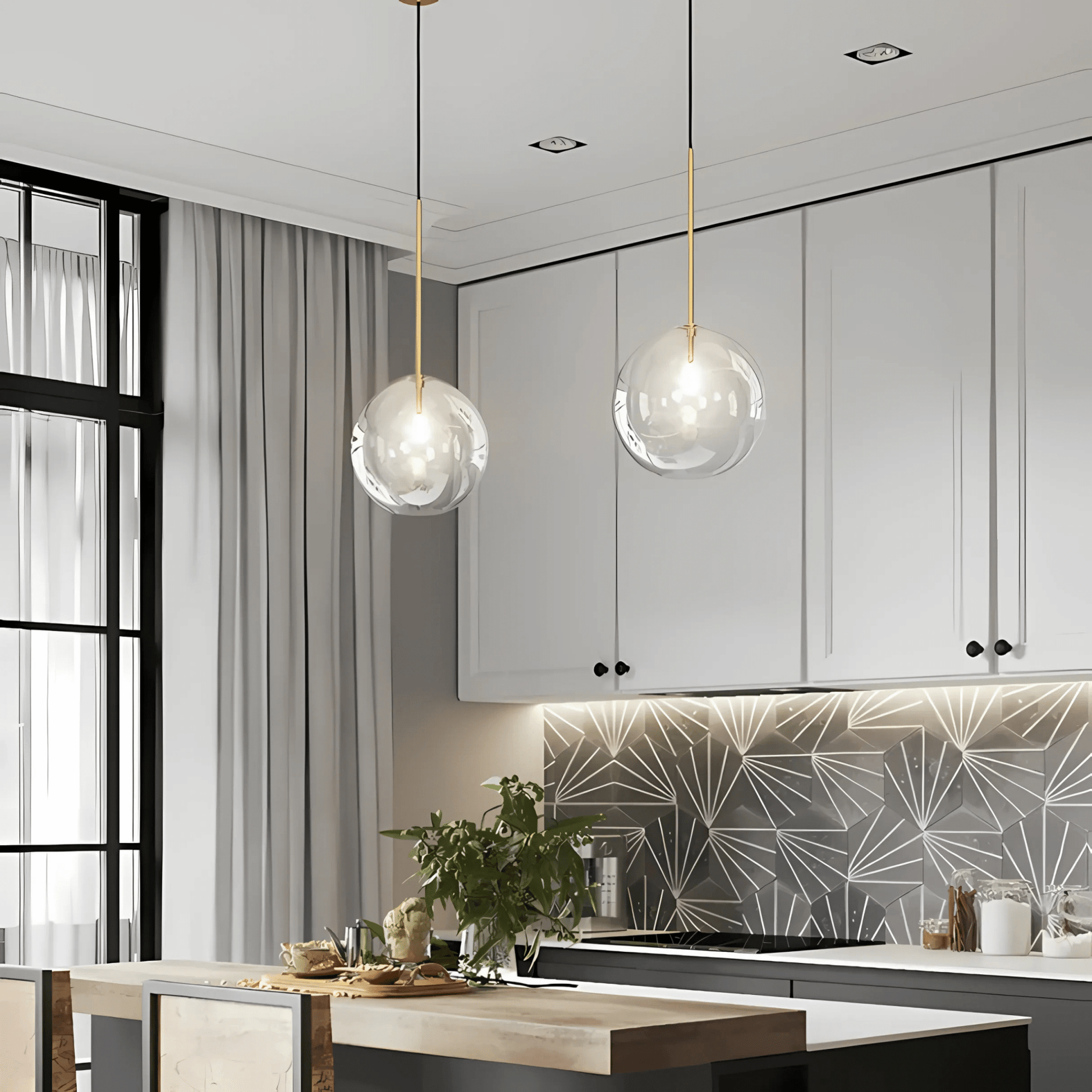 Contemporary Glass Globe Pendant Light In Three Sizes NALANI