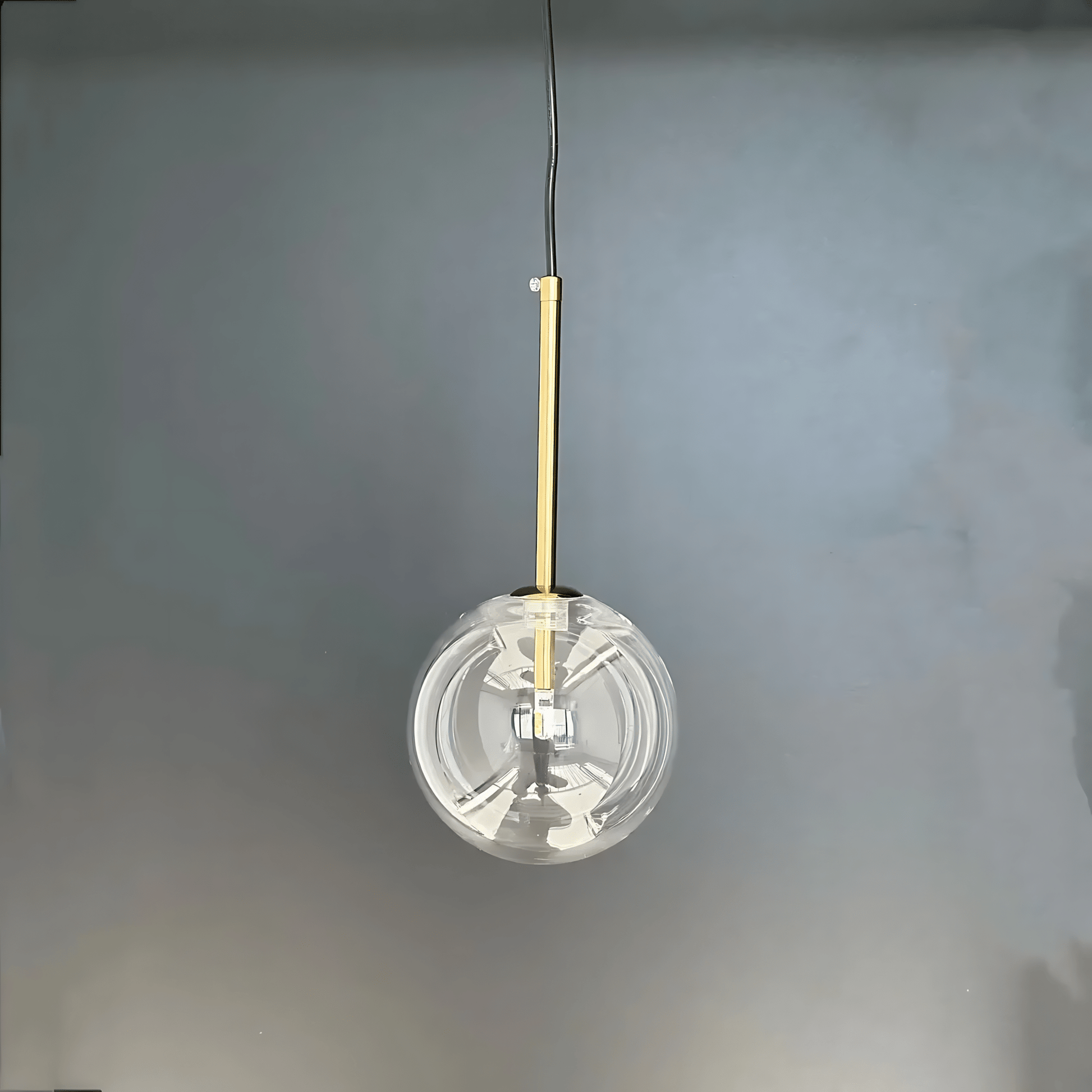 Contemporary Glass Globe Pendant Light In Three Sizes Brass NALANI