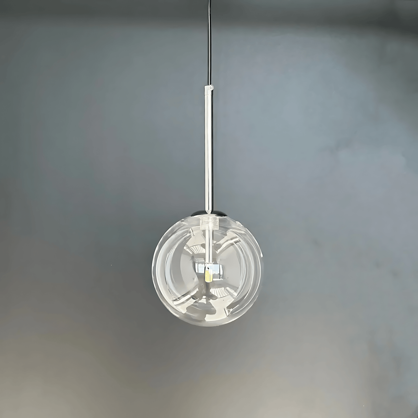 Contemporary Glass Globe Pendant Light In Three Sizes Chrome NALANI