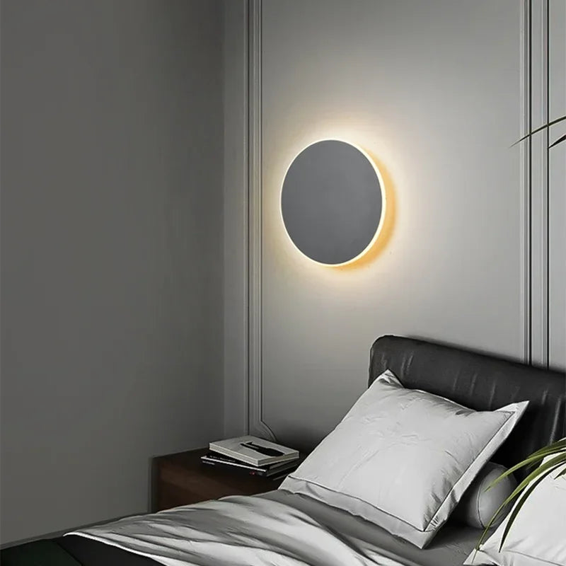 Contemporary Round LED Wall Light for Modern Home Decor 30cm Grey NaLani