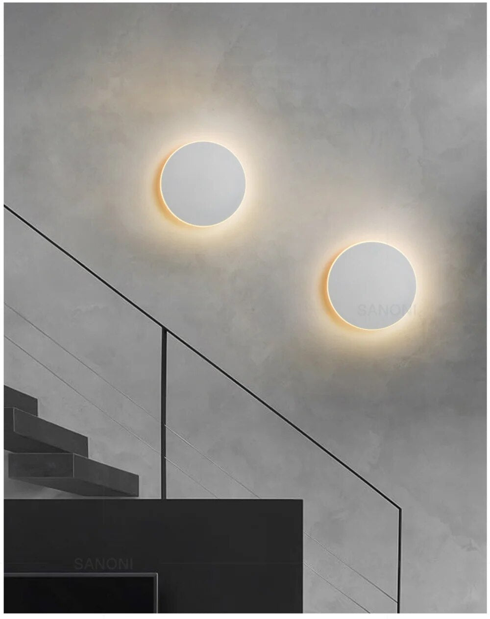 Contemporary Round LED Wall Light for Modern Home Decor NaLani