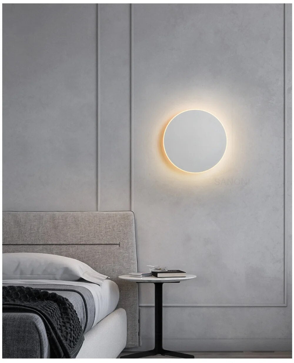 Contemporary Round LED Wall Light for Modern Home Decor 30cm White NaLani