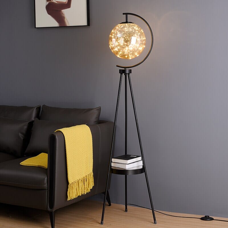 Creative Glass Ball Luxury Floor Lamp for Modern Home Decor Black NALANI