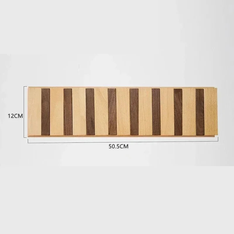 Creative Wall Hook Rack Solid Wood No Drilling Entry Organizer A-8 hooks NaLani