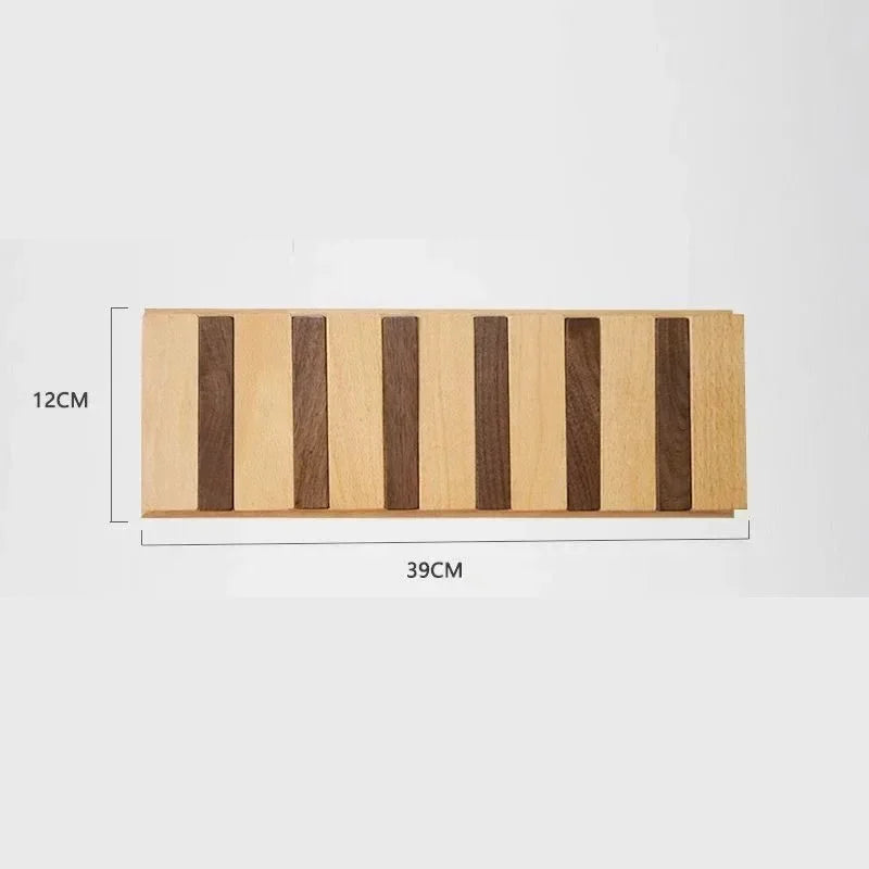 Creative Wall Hook Rack Solid Wood No Drilling Entry Organizer A-6 hooks NaLani