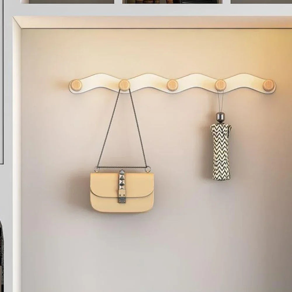 Creative Wave Shaped Wall Hook Rack No Drill Installation NaLani