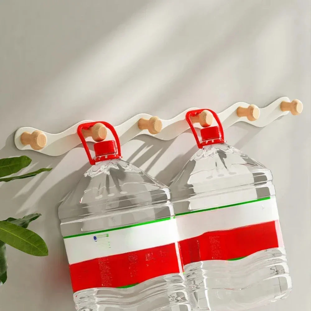 Creative Wave Shaped Wall Hook Rack No Drill Installation NaLani