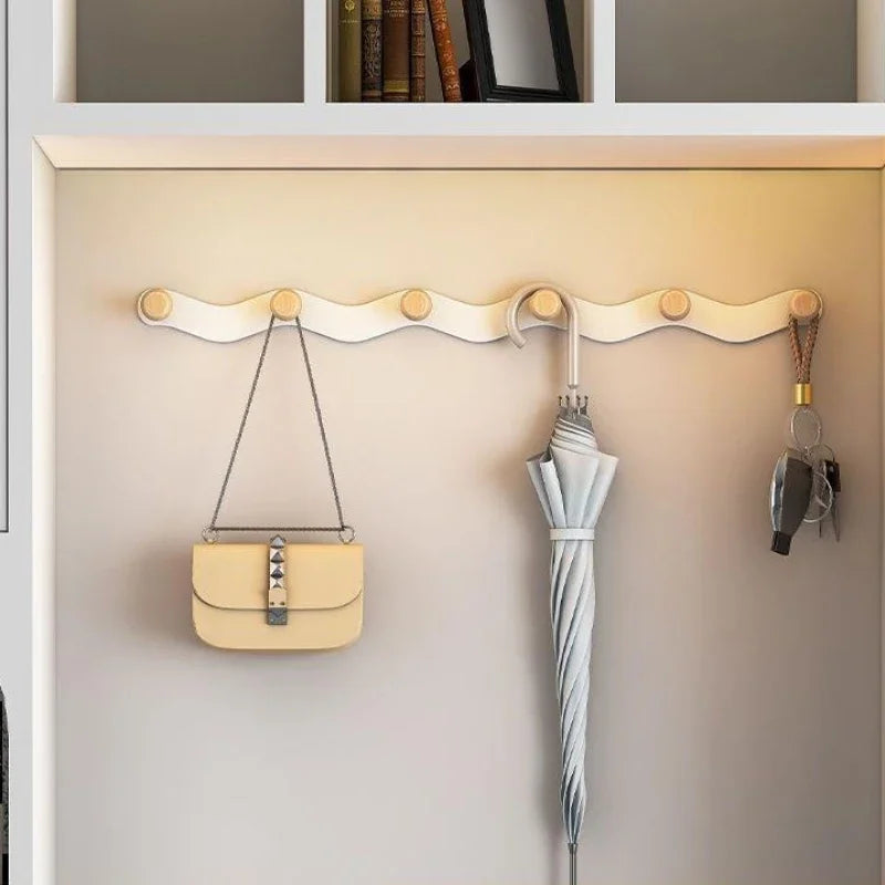 Creative Wave Shaped Wall Hook Rack No Drill Installation Round | 6 hooks NaLani
